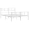 vidaXL Metal Bed Frame without Mattress with Footboard White 160x200cm