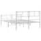 vidaXL Metal Bed Frame without Mattress with Footboard White 160x200cm