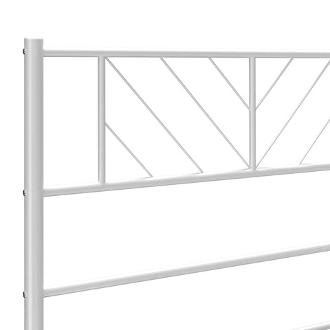 vidaXL Metal Bed Frame without Mattress with Footboard White 160x200cm