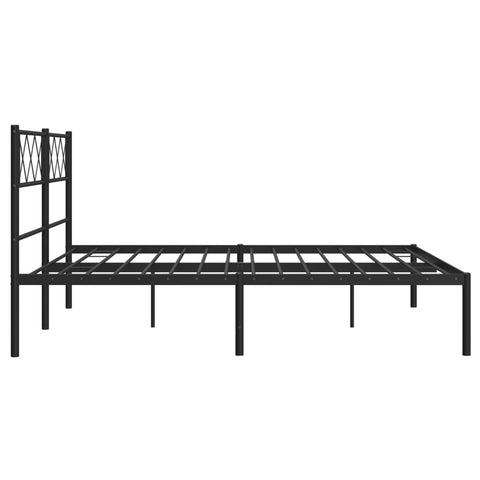 vidaXL Metal Bed Frame without Mattress with Headboard Black 120x190cm