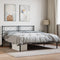 vidaXL Metal Bed Frame without Mattress with Headboard Black 120x190cm
