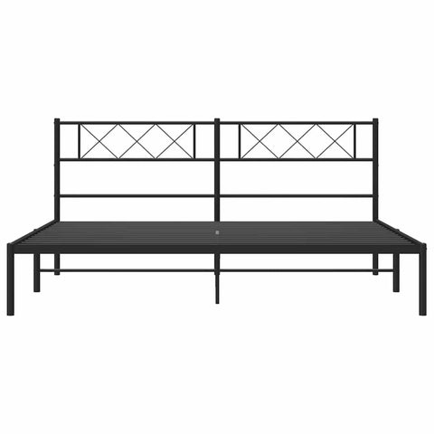 vidaXL Metal Bed Frame without Mattress with Headboard Black 193x203cm