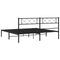 vidaXL Metal Bed Frame without Mattress with Headboard Black 193x203cm