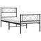 vidaXL Metal Bed Frame without Mattress with Footboard Black 107x203cm