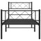 vidaXL Metal Bed Frame without Mattress with Footboard Black 107x203cm