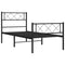 vidaXL Metal Bed Frame without Mattress with Footboard Black 107x203cm