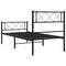 vidaXL Metal Bed Frame without Mattress with Footboard Black 107x203cm