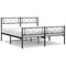 vidaXL Metal Bed Frame without Mattress with Footboard Black 120x200cm
