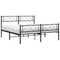 vidaXL Metal Bed Frame without Mattress with Footboard Black 120x200cm