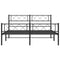 vidaXL Metal Bed Frame without Mattress with Footboard Black 120x200cm