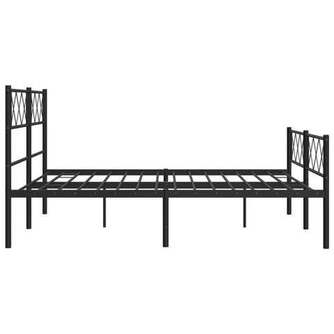 vidaXL Metal Bed Frame without Mattress with Footboard Black 120x200cm