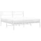vidaXL Metal Bed Frame without Mattress with Headboard White 140x190cm
