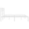 vidaXL Metal Bed Frame without Mattress with Headboard White 140x190cm