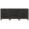 vidaXL Side Cabinets 3 pcs Black 60x33x75 cm Solid Wood Mango