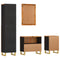 vidaXL 4 Piece Bathroom Cabinet Set Brown and Black Solid Wood Mango