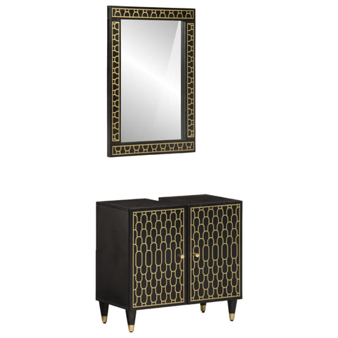 vidaXL 2 Piece Bathroom Furniture Set Solid Wood Mango