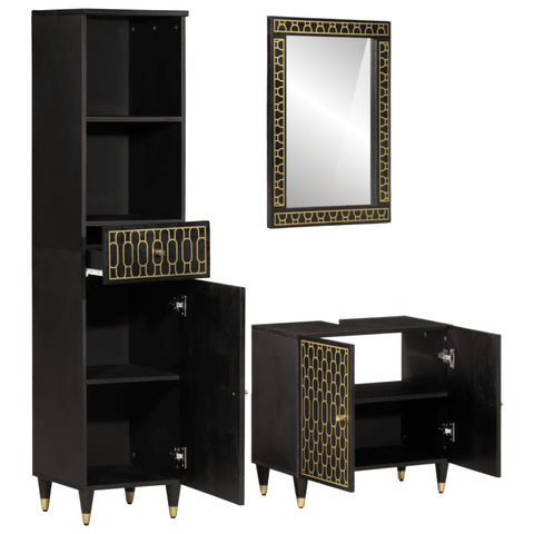 vidaXL 3 Piece Bathroom Furniture Set Solid Wood Mango