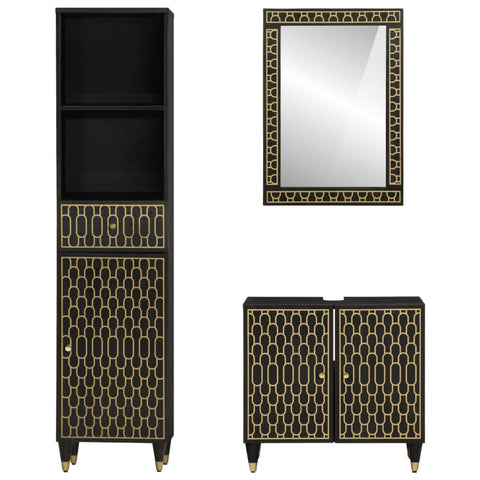 vidaXL 3 Piece Bathroom Furniture Set Solid Wood Mango