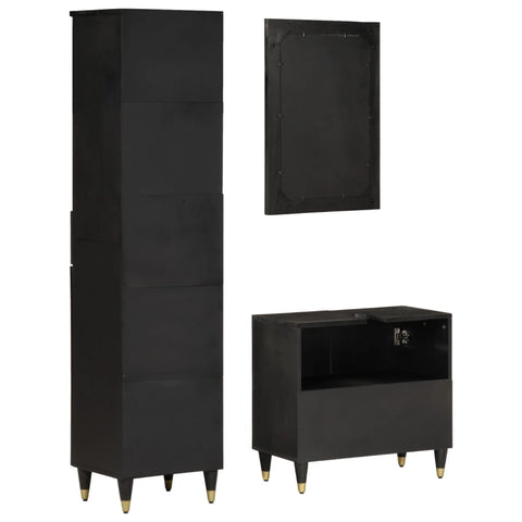 vidaXL 3 Piece Bathroom Furniture Set Solid Wood Mango