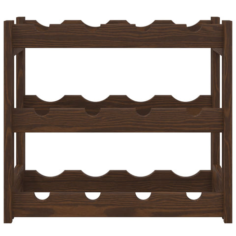 vidaXL Wine Rack for 12 Bottles Brown Solid Wood Pine