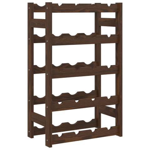 vidaXL Wine Rack for 20 Bottles Brown Solid Wood Pine