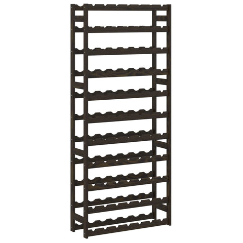 vidaXL Wine Rack for 77 Bottles Black Solid Wood Pine