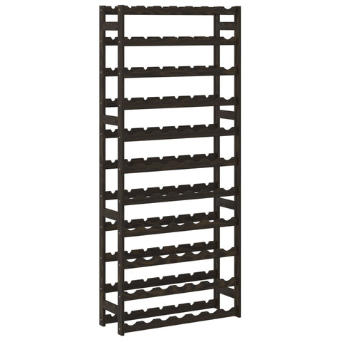vidaXL Wine Rack for 77 Bottles Black Solid Wood Pine