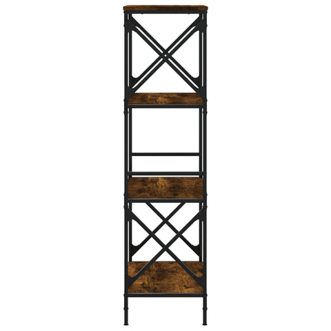 vidaXL Bookcase 4-Tier Smoked Oak 59x35x132 cm Engineered Wood