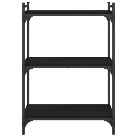 vidaXL Bookcase 3-Tier Black 60x30x86 cm Engineered Wood