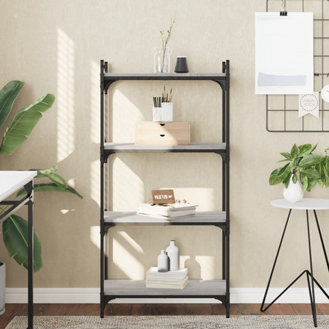 vidaXL Bookcase 4-Tier Grey Sonoma 60x30x120 cm Engineered Wood