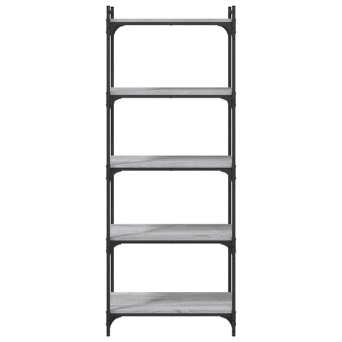vidaXL Bookcase 5-Tier Grey Sonoma 60x30x154 cm Engineered Wood