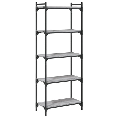 vidaXL Bookcase 5-Tier Grey Sonoma 60x30x154 cm Engineered Wood