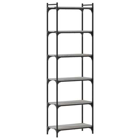 vidaXL Bookcase 6-Tier Grey Sonoma 60x30x188 cm Engineered Wood