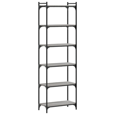 vidaXL Bookcase 6-Tier Grey Sonoma 60x30x188 cm Engineered Wood