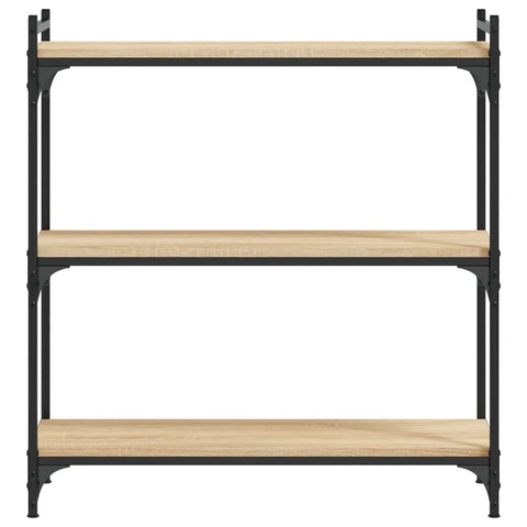 vidaXL Bookcase 3-Tier Sonoma Oak 80x30x86 cm Engineered Wood
