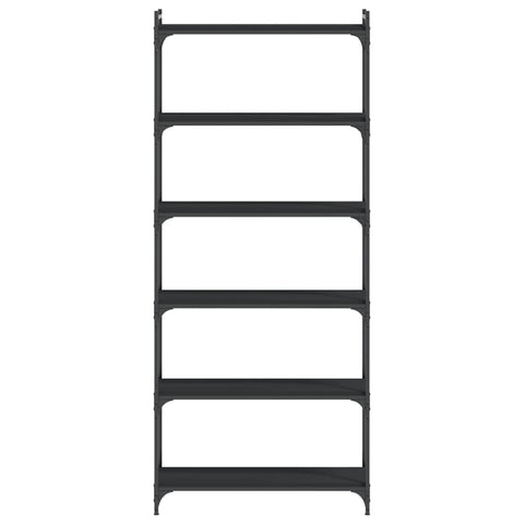 vidaXL Bookcase 6-Tier Black 80x30x188 cm Engineered Wood