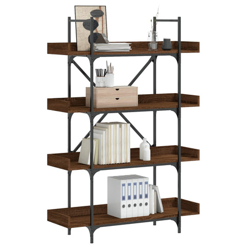 vidaXL Bookcase 4-Tier Brown Oak 100x33x145.5 cm Engineered Wood