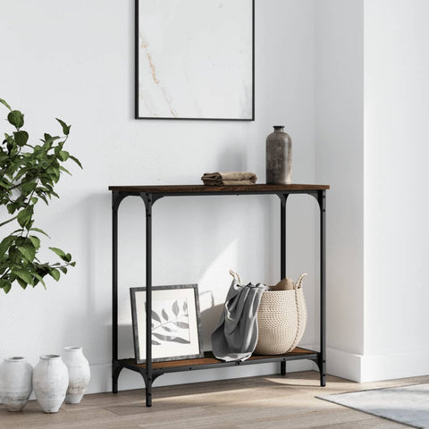 vidaXL Console Table Brown Oak 75x30.5x75 cm Engineered Wood