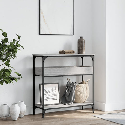vidaXL Console Table with Shelf Grey Sonoma 75x29x75cm Engineered Wood