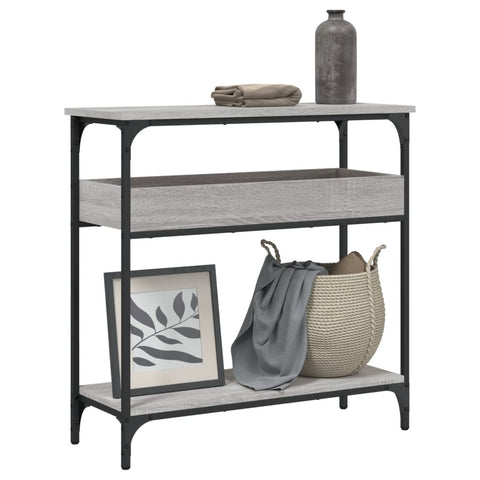 vidaXL Console Table with Shelf Grey Sonoma 75x29x75cm Engineered Wood