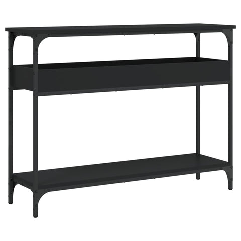 vidaXL Console Table with Shelf Black 100x29x75cm Engineered Wood