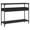 vidaXL Console Table with Shelf Black 100x29x75cm Engineered Wood