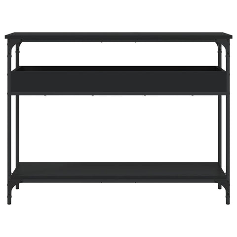 vidaXL Console Table with Shelf Black 100x29x75cm Engineered Wood