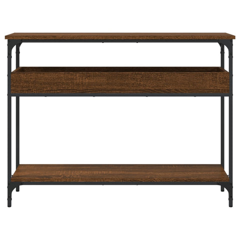 vidaXL Console Table with Shelf Brown Oak 100x29x75cm Engineered Wood