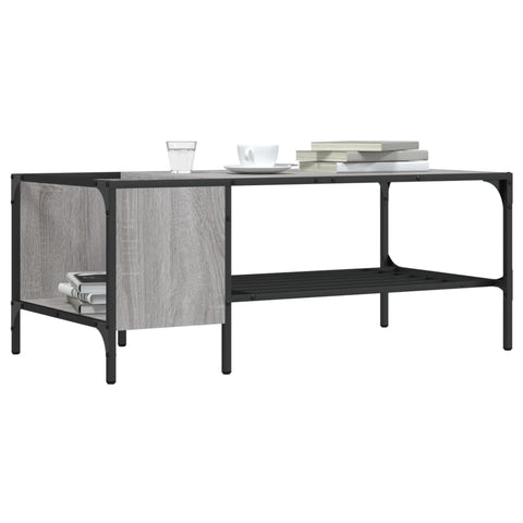 vidaXL Coffee Table with Rack Grey Sonoma 100x51x40 cm Engineered Wood