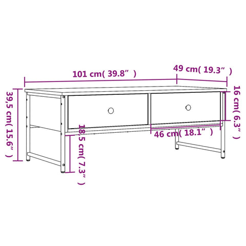 vidaXL Coffee Table Black 101x49x39.5 cm Engineered Wood