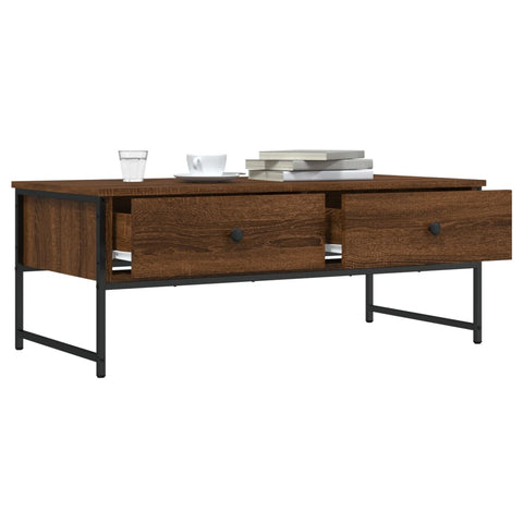 vidaXL Coffee Table Brown Oak 101x49x39.5 cm Engineered Wood