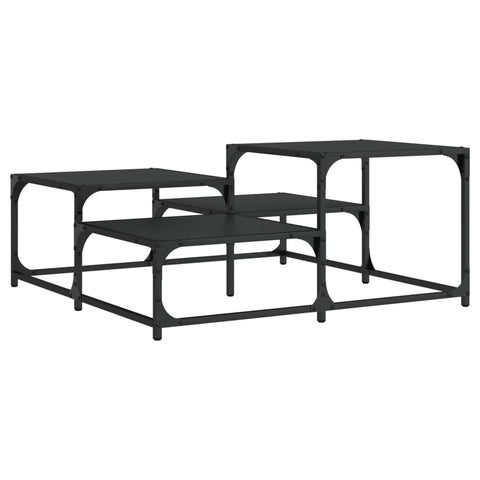 vidaXL Coffee Table Black 87.5x87.5x40 cm Engineered Wood
