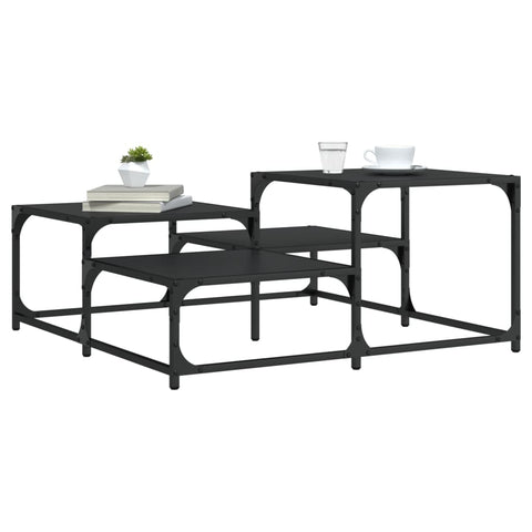 vidaXL Coffee Table Black 87.5x87.5x40 cm Engineered Wood