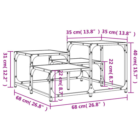 vidaXL Coffee Table Grey Sonoma 68x68x40 cm Engineered Wood